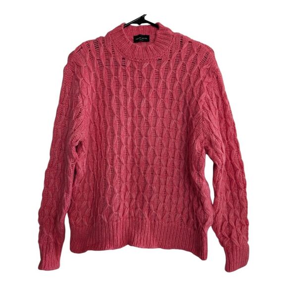 Roberto Collina Oversized Soft Pink Baby Alpaca Pullover Sweater Size S - Picture 1 of 9